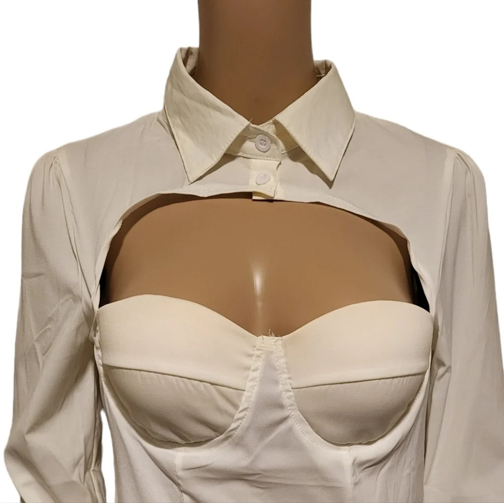ChicMe Corset Cut Out Long Sleeve Shirt (Size XL) - Picture 7 of 10